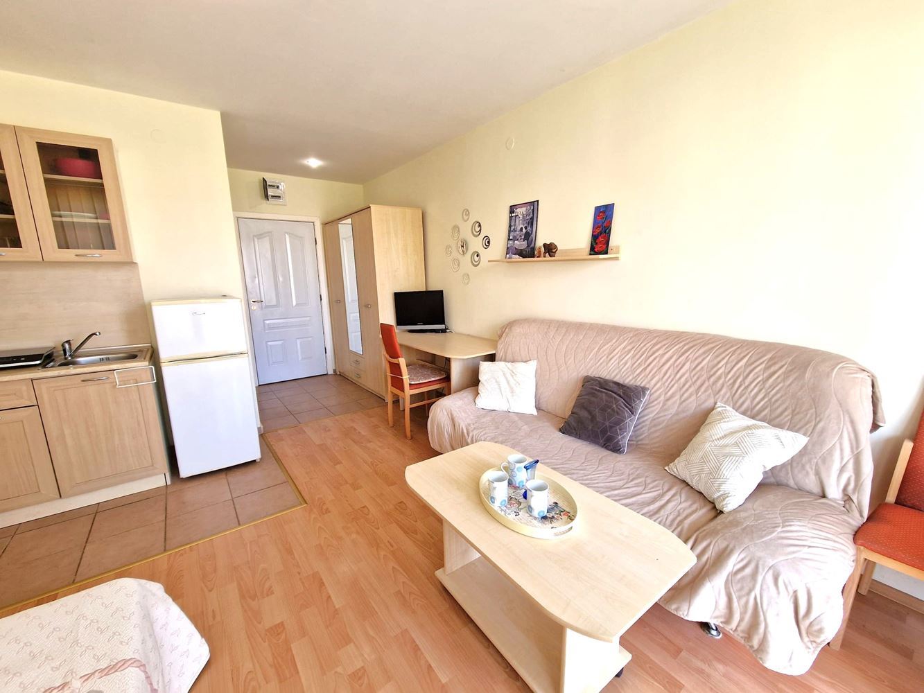 Furnished Studio with Pool View in an Excellent Complex Near the Aquapark in Sunny Beach