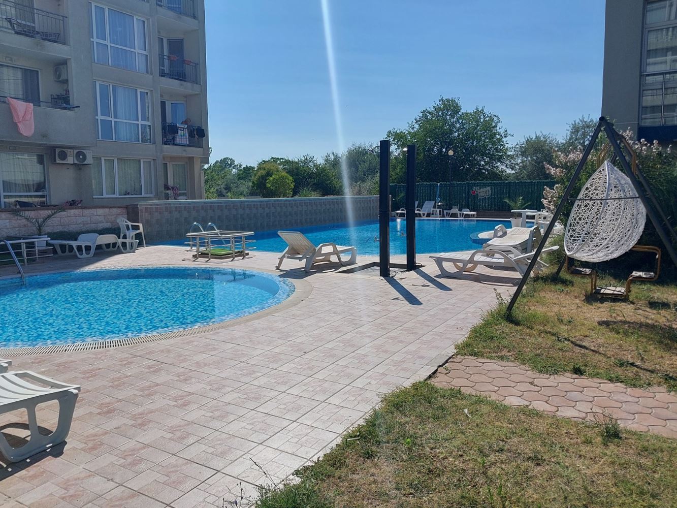 Quiet location near Cacao Beach: one-bedroom apartment with two terraces in the southern part of Sunny Beach 