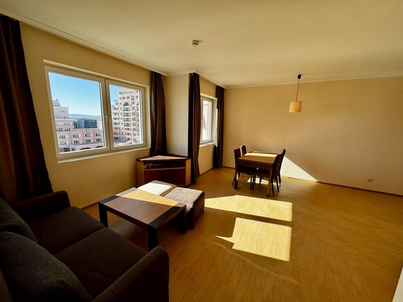 Spacious one-bedroom apartment with a large terrace and panoramic sea view