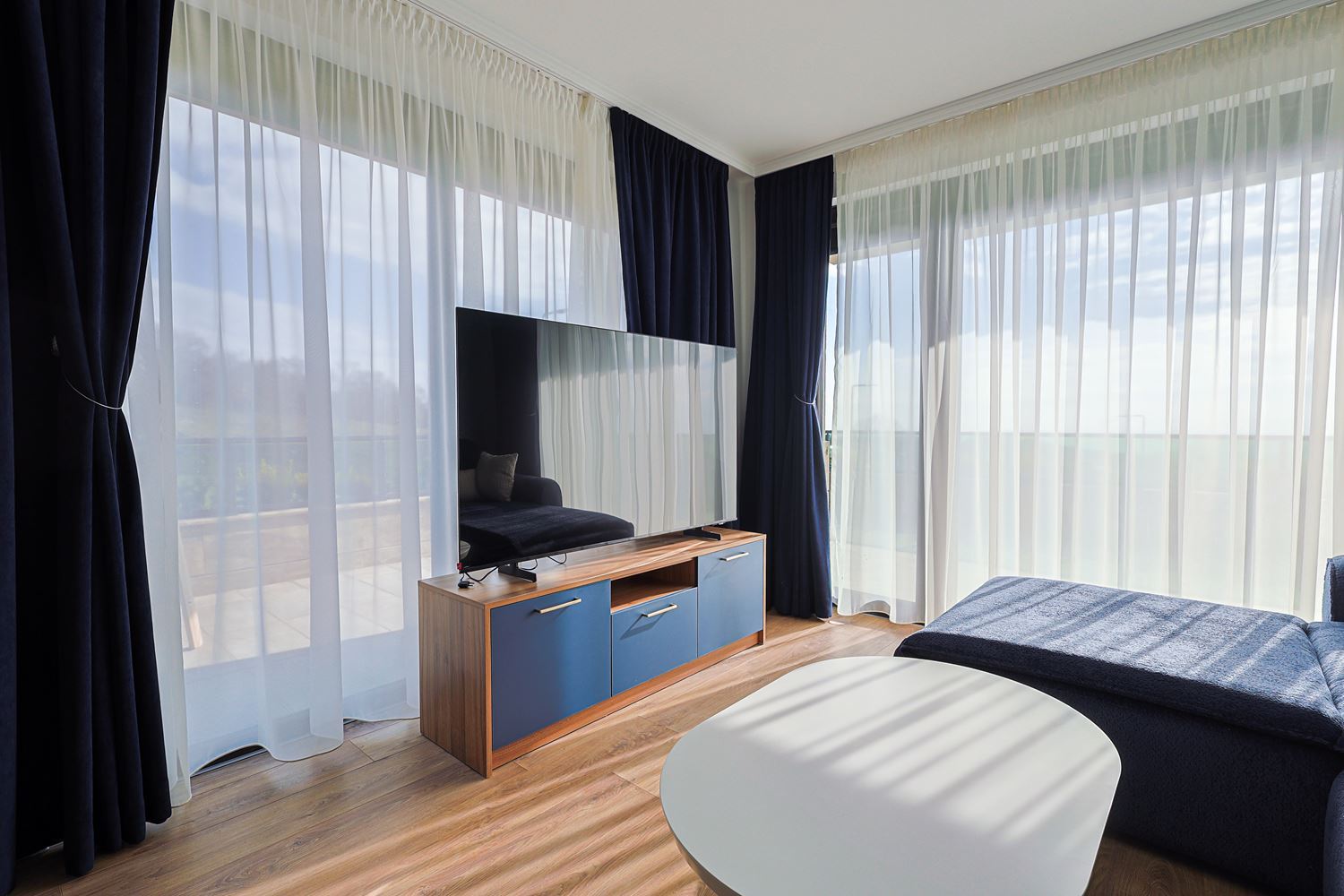 Two-Room Apartment with Sea Views and Designer Renovation in a Green Complex in Sunny Beach