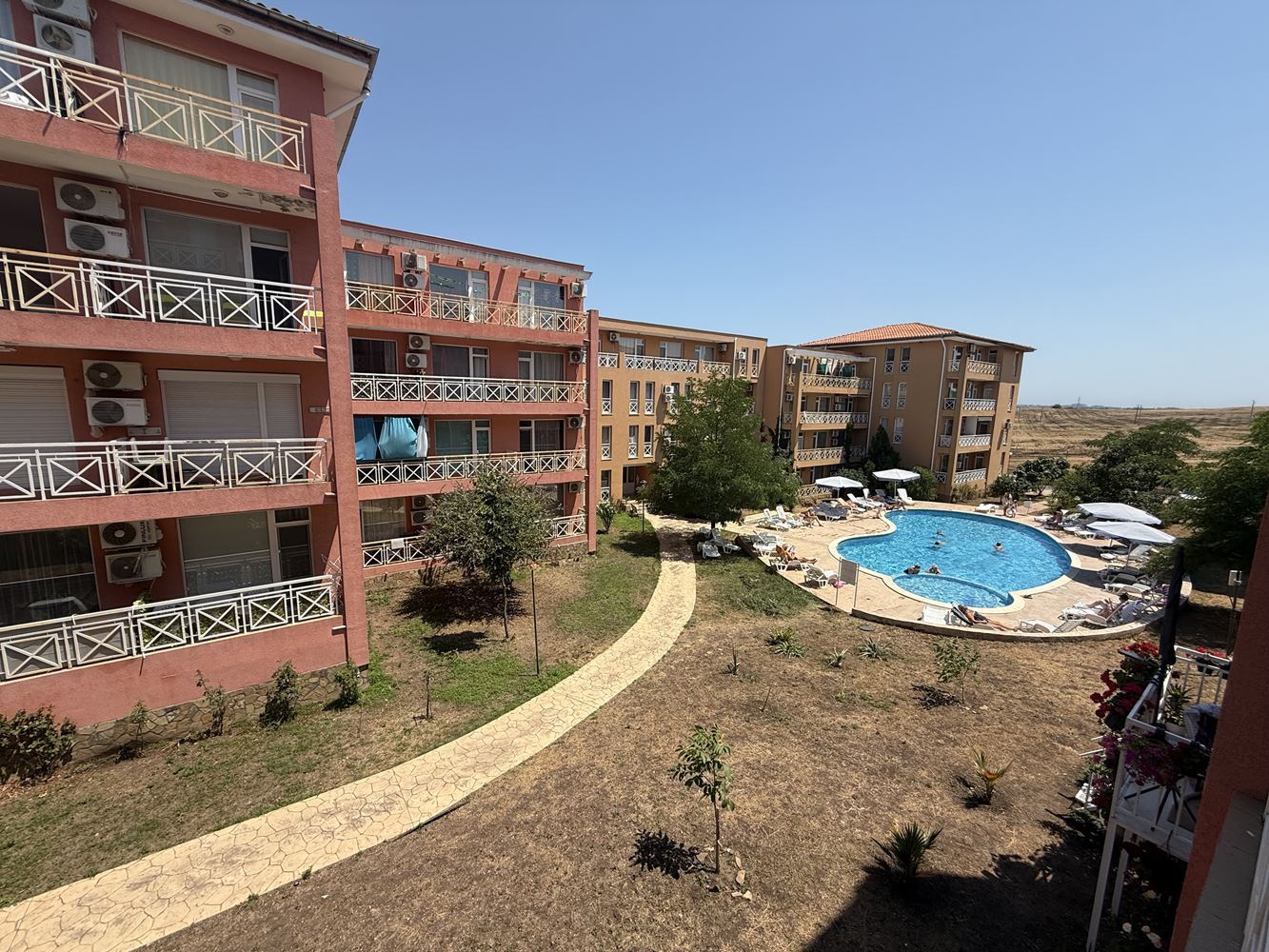 Furnished One-Bedroom Apartment with Pool View in Sunny Beach