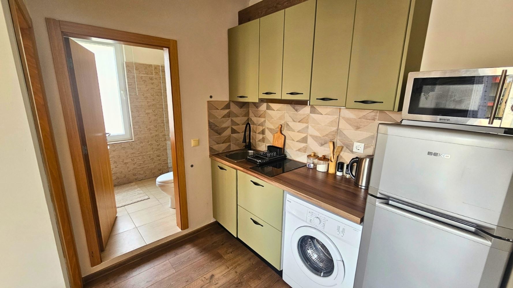 Fully furnished one-bedroom apartment after renovation in Sunny Beach