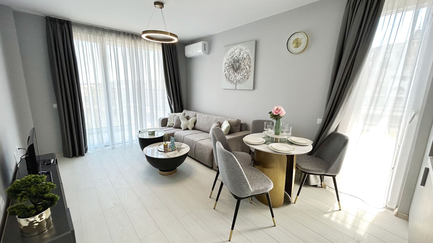 Elegant Apartment with Two Bedrooms and Panoramic Sea View on the First Sea Line in Sunny Beach