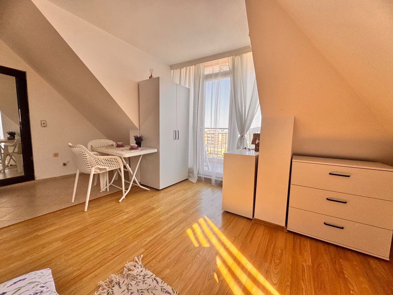 Stylish Studio with Panoramic Terrace in Pomorie – Low Maintenance Fee, Southern Exposure, and Excellent Location Near the Sea