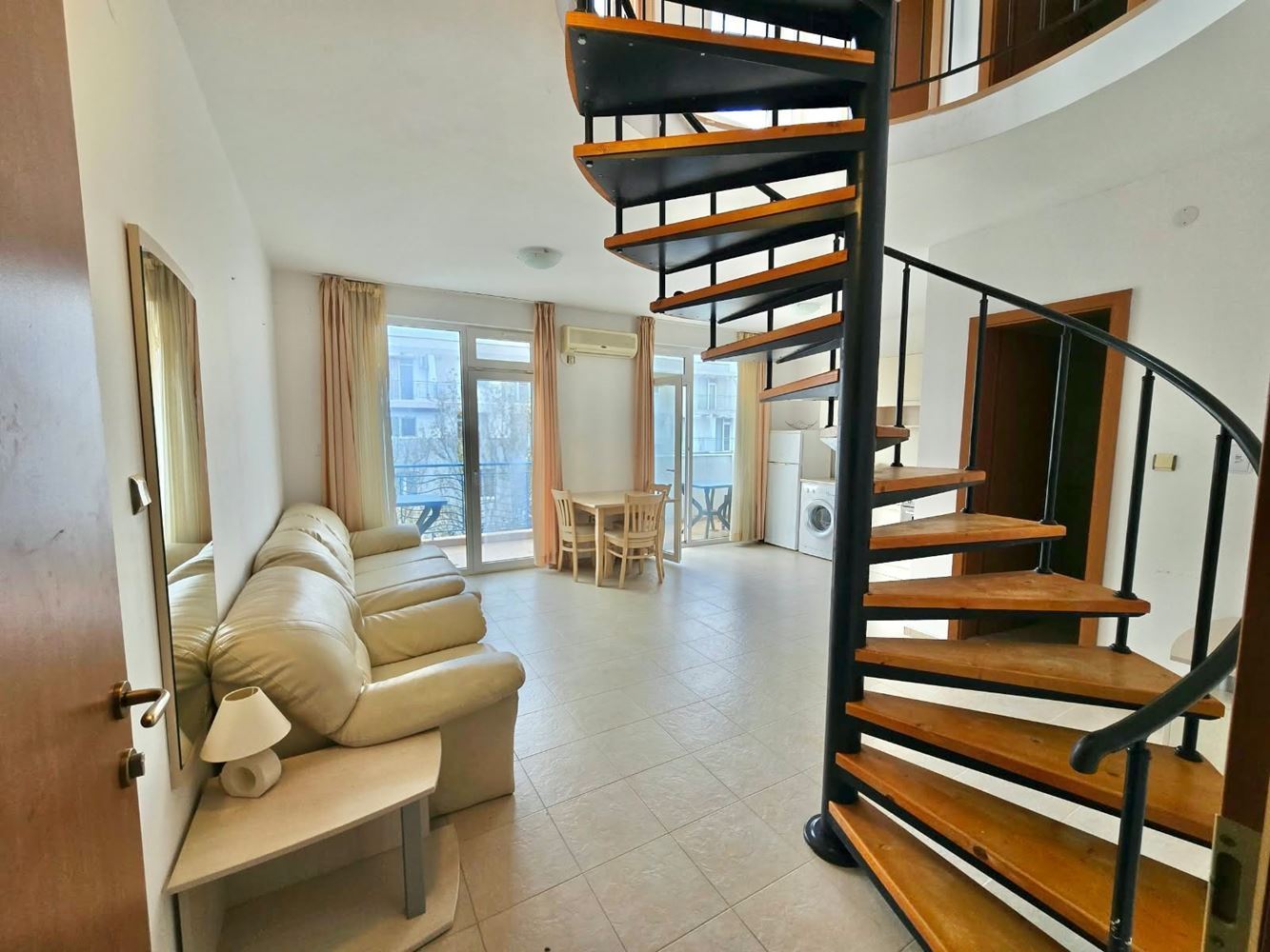 Spacious Two-Bedroom Duplex Apartment with Three Balconies in Sunny Beach – Act 16, Residential Electricity and Pool View