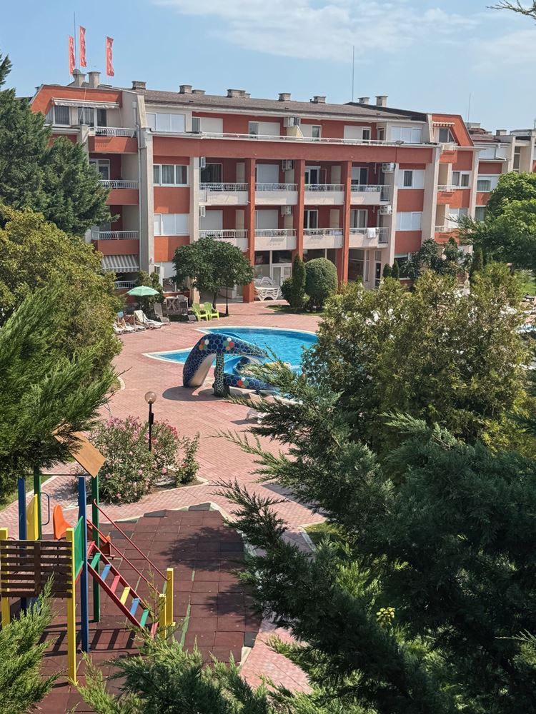 Spacious Studio with Pool View in Sunny Beach – Residential Electricity and Excellent Infrastructure