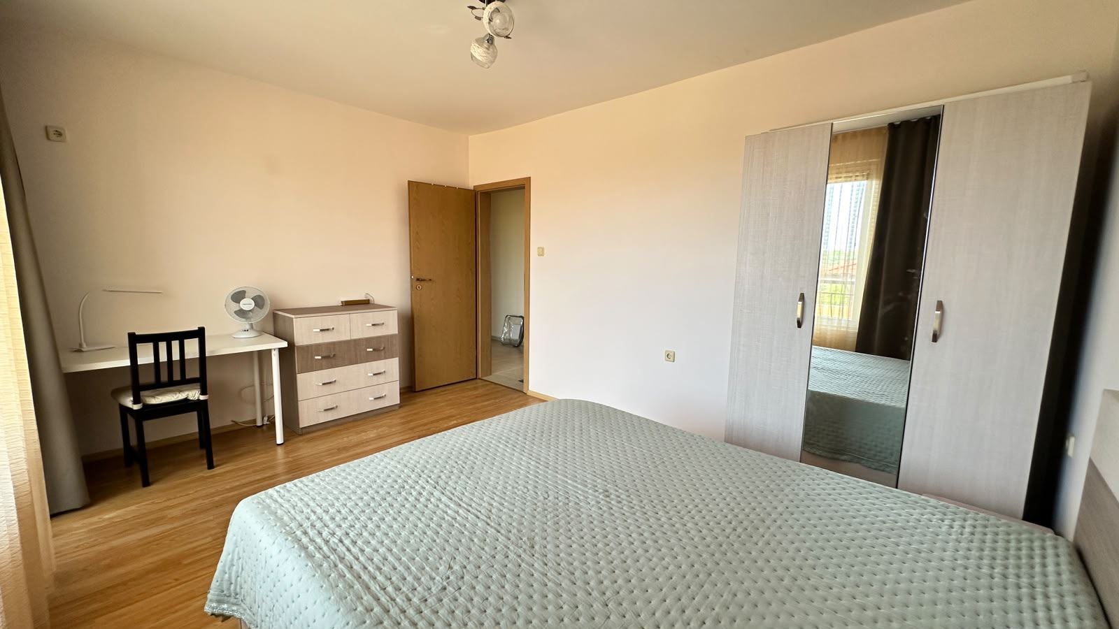 Bright two-bedroom apartment in a quiet area of Nessebar with a low maintenance fee