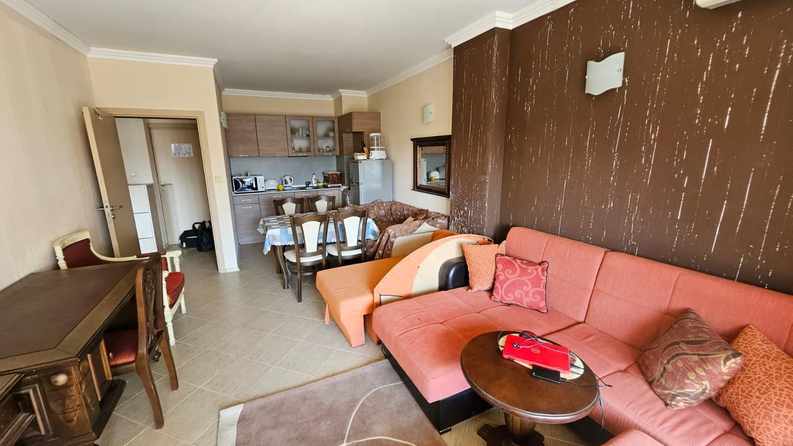 Spacious one-bedroom apartment on the first sea line in Tsarevo with full furnishing