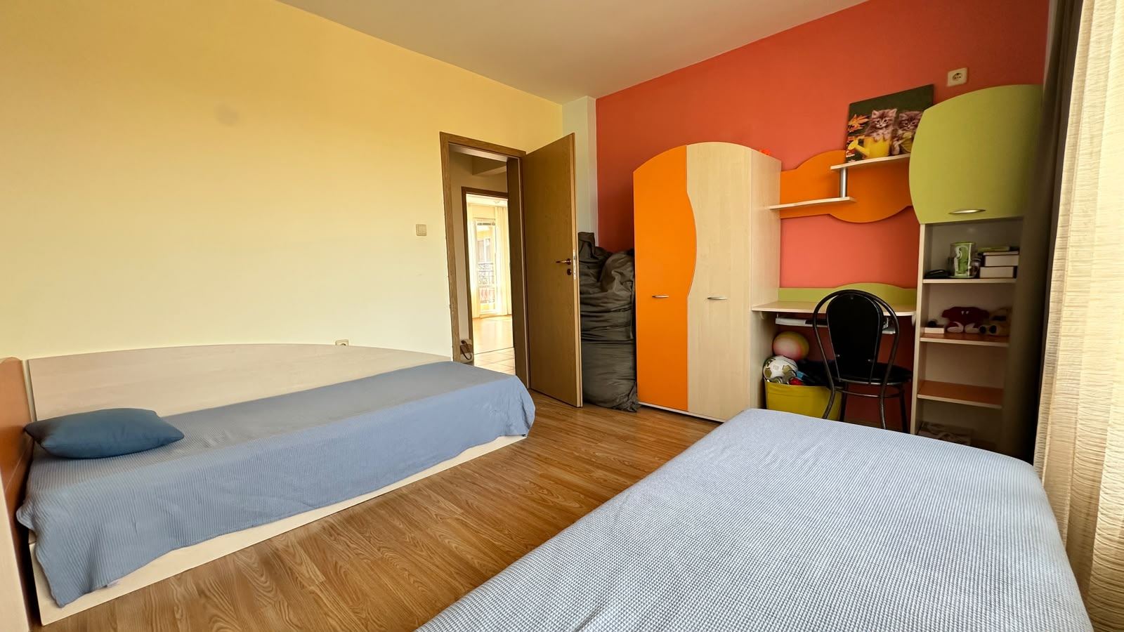 Bright two-bedroom apartment in a quiet area of Nessebar with a low maintenance fee