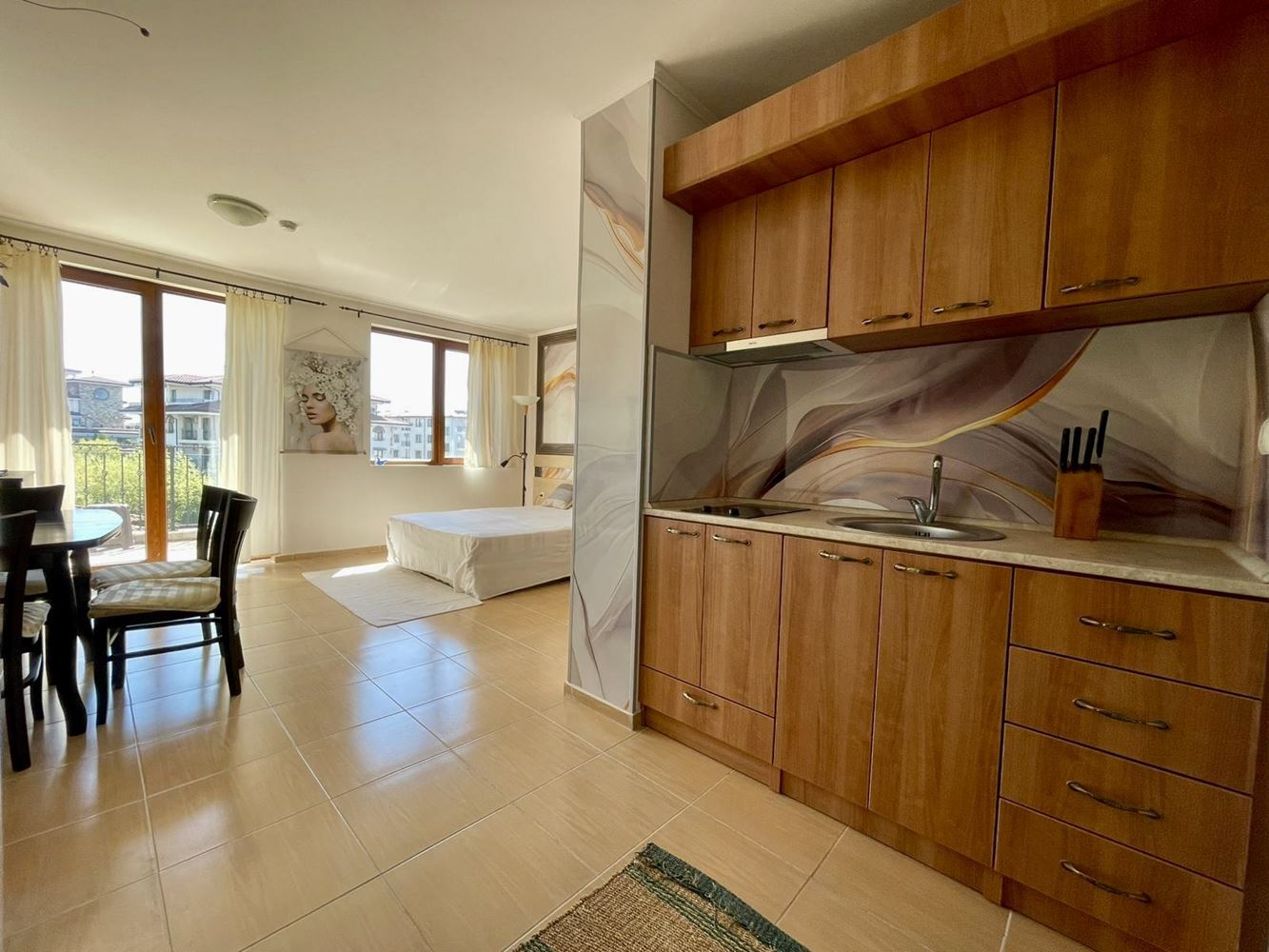 Studio with sea view in a prestigious complex between Nessebar and Ravda – excellent location and investment potential