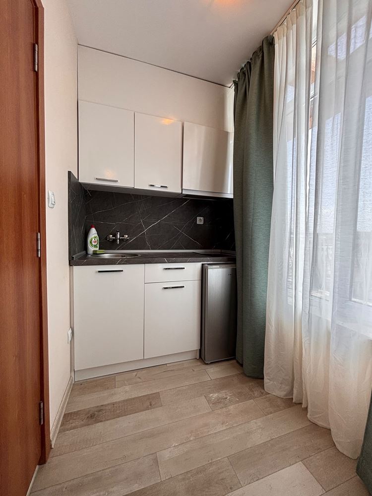Furnished studio with panoramic terrace and pool view in Sunny Beach – comfort and SPA amenities all year round