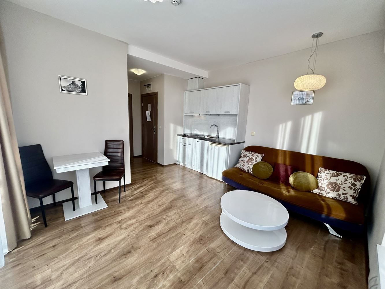 Two-room apartment with a pool view in a complex with extensive infrastructure