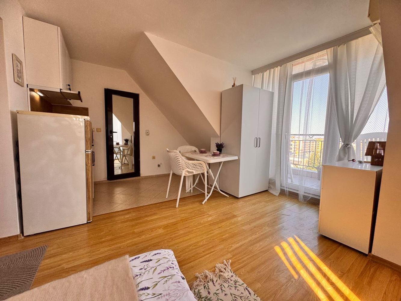 Stylish Studio with Panoramic Terrace in Pomorie – Low Maintenance Fee, Southern Exposure, and Excellent Location Near the Sea