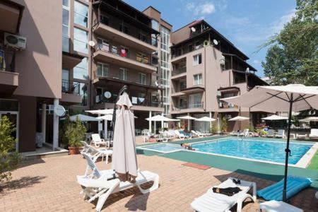 Spacious studio in Sunny Beach – southern part, excellent location near Cacao Beach