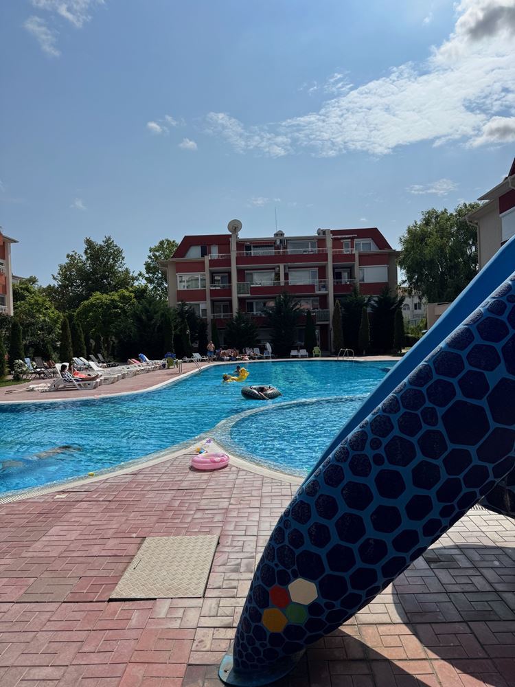Spacious Studio with Pool View in Sunny Beach – Residential Electricity and Excellent Infrastructure