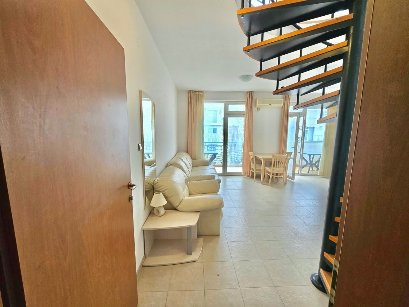 Spacious Two-Bedroom Duplex Apartment with Three Balconies in Sunny Beach – Act 16, Residential Electricity and Pool View