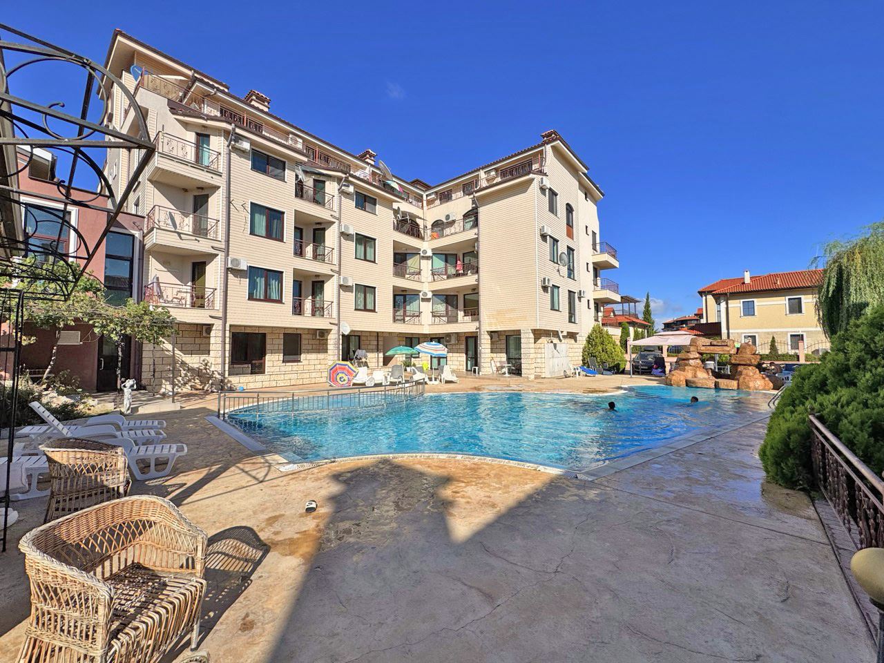 Furnished One-Bedroom Apartment with a Wonderful View of Sunny Beach