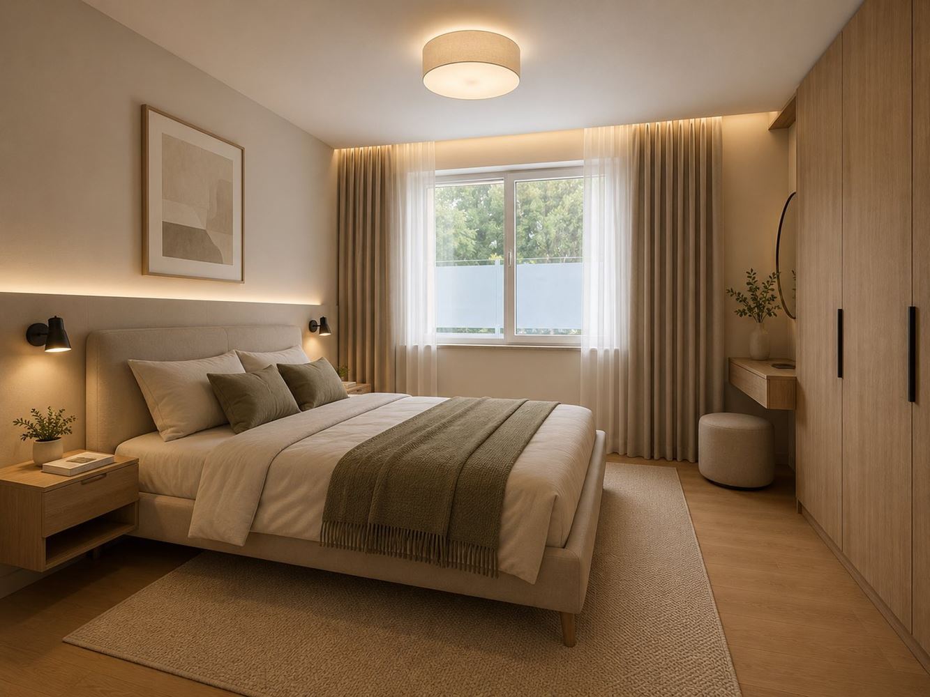 Two-bedroom apartment with private garden and two parking spaces in a new luxury building in the heart of Burgas