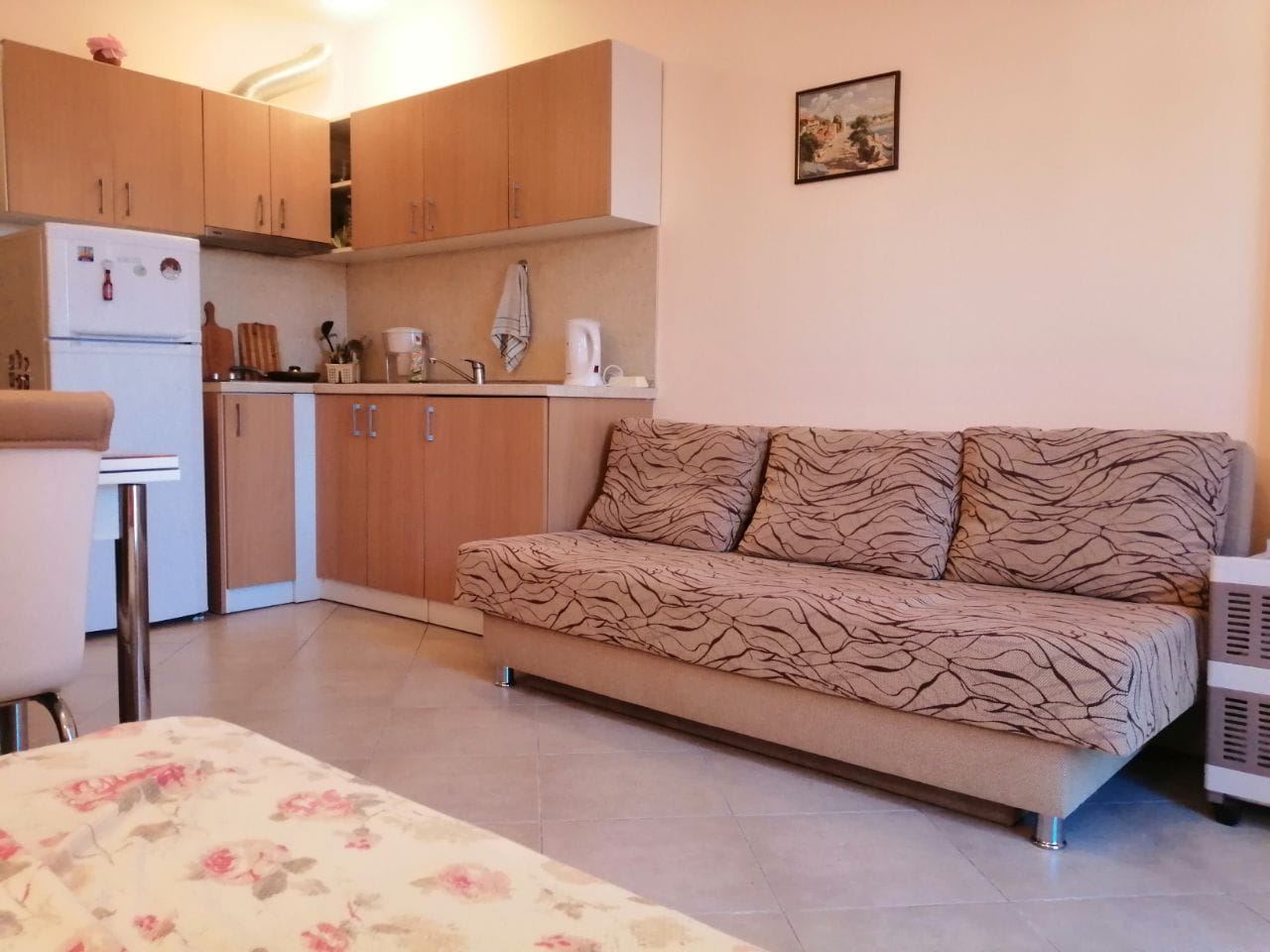 Spacious Studio Apartment in Sunny Beach, 300 Metres from the Beach, with a Low Maintenance Fee