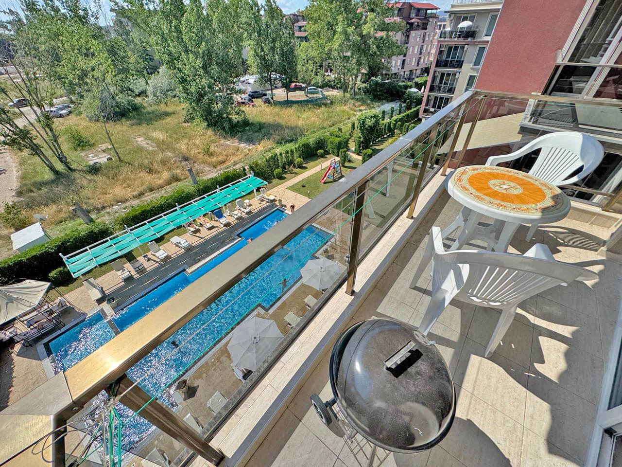 Apartment with Two Bedrooms and Pool View in a Modern Complex in Sunny Beach