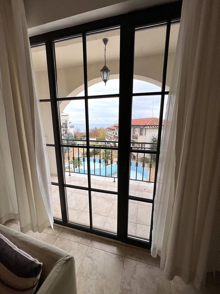 Unique Two-Bedroom Apartment with Panoramic Sea and Pool Views on the First Line in Obzor
