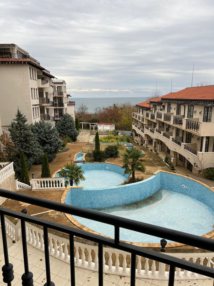 Unique Two-Bedroom Apartment with Panoramic Sea and Pool Views on the First Line in Obzor