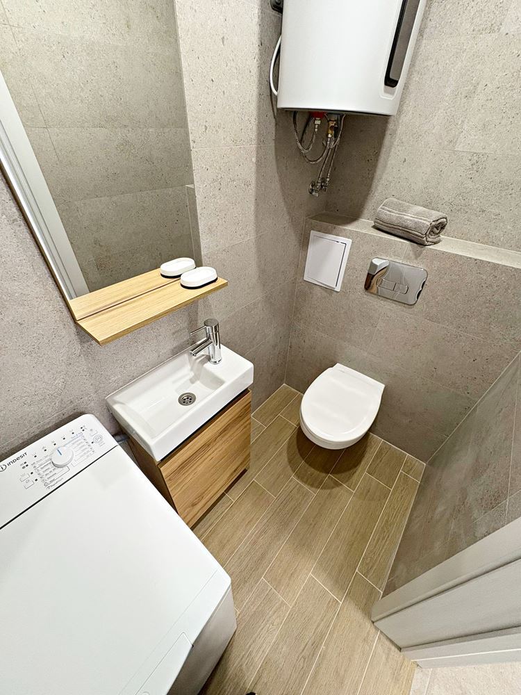 Two independent residential spaces with sea view in the center of Sveti Vlas – designer interior and private parking space