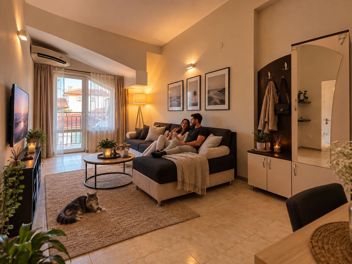 Spacious two-bedroom apartment in Sveti Vlas surrounded by greenery
