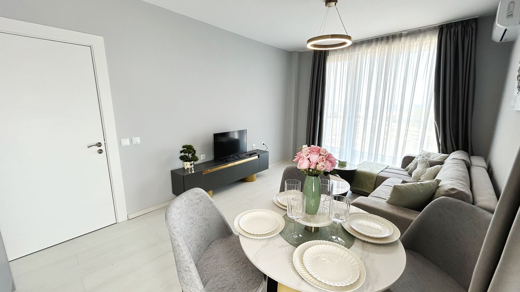 Elegant Apartment with Two Bedrooms and Panoramic Sea View on the First Sea Line in Sunny Beach